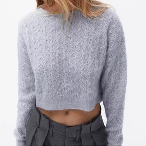 Zara Lilac Wool Blend Cropped Sweater Size L